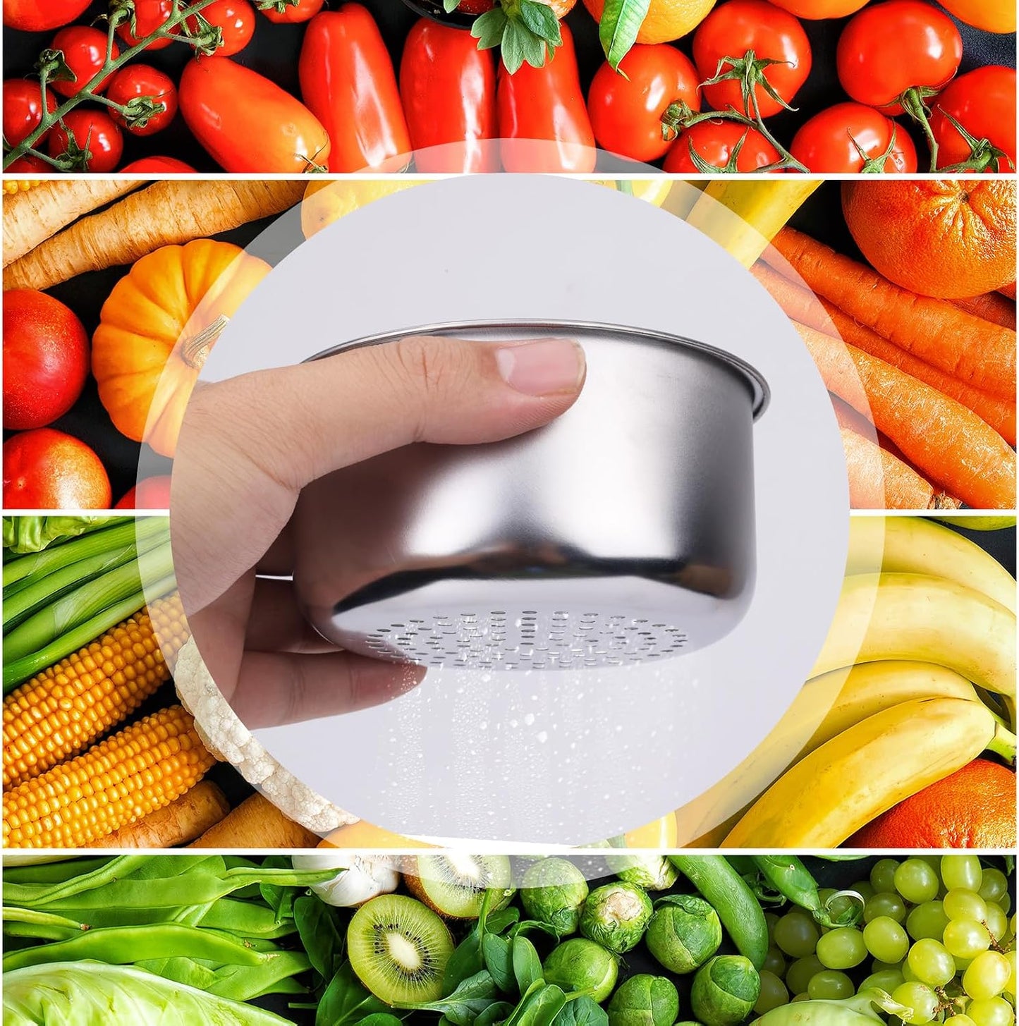 2pcs Swan Sink Strainer Basket, Premium Stainless Steel Hanging Kitchen Sink Filter Basket Quick Drain Practical Kitchen Tools for Fruit Vegetable(Silver, Large)