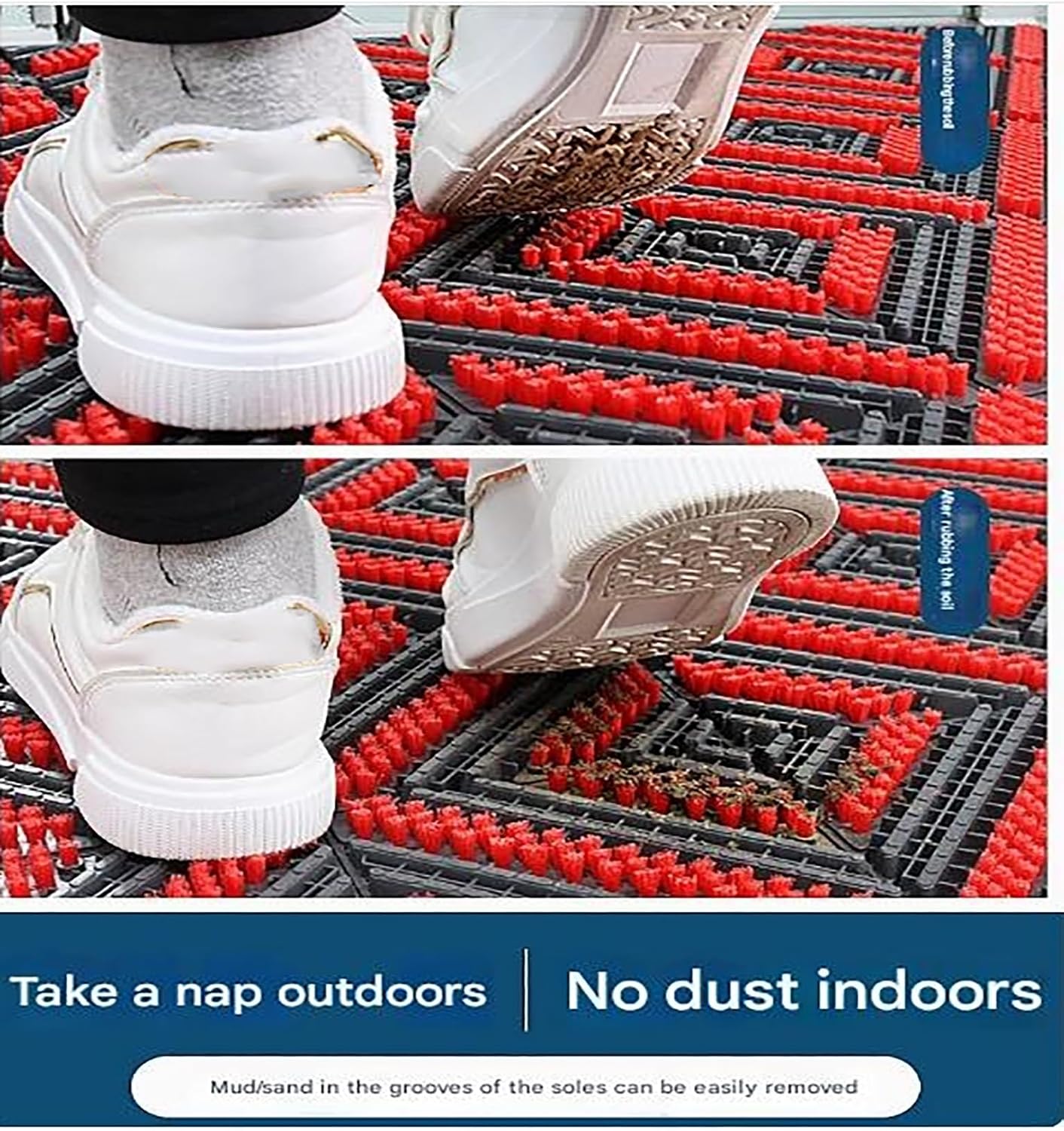 Shoe Brush Scraper, Entrance Floor Mats, Door Scrubber Mat Outdoor Heavy Duty Boot Scraper with Brush for Home Porch Garden(80x70cm/31.5x27.6)