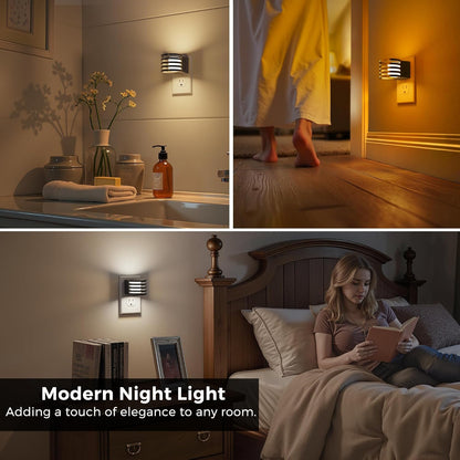 L LOHAS LED Night Light, Bubble Night Lights Plug into Wall,2 Pack 3000K/4000k/5000K Adjustable Color Temperature Night Light,Dimmable Nightlights with Dusk to Dawn Sensor for Rooms Bathroom Hallway