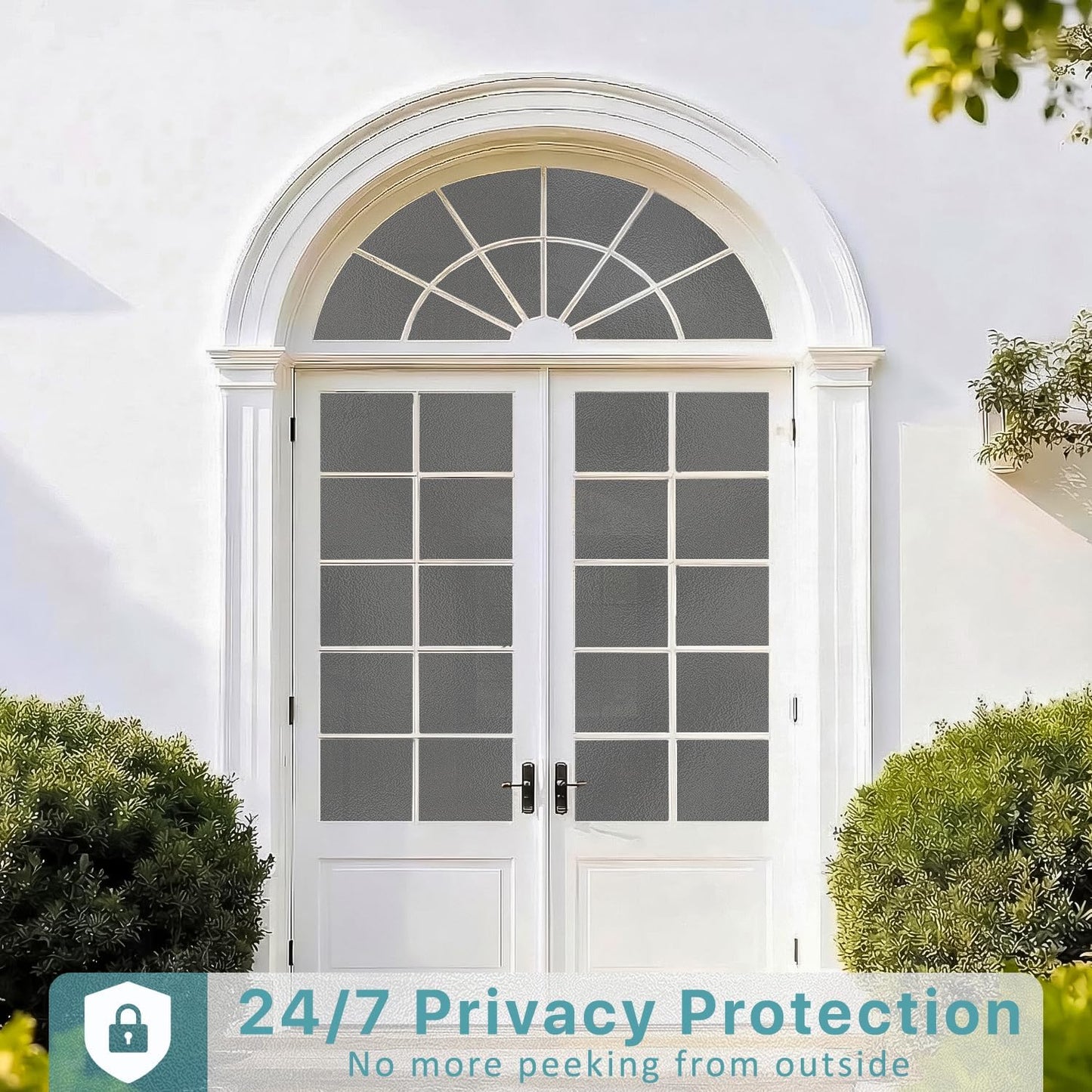 Niviy Frosted Glass Window Privacy Film Decorative, Static Cling Bathroom Window Frosting Film Day and Night Windows Cling Home Glass Door Cover, 17.5 inch x 78.7 inch