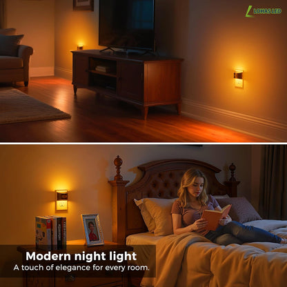 L LOHAS LED Night Light with Motion Sensor & Dusk to Dawn Sensor, Night Lights Plug into Wall with 30-100lm Adjustable Brightness, Motion Activated Night Light, 3000K Soft White, 2 Pack