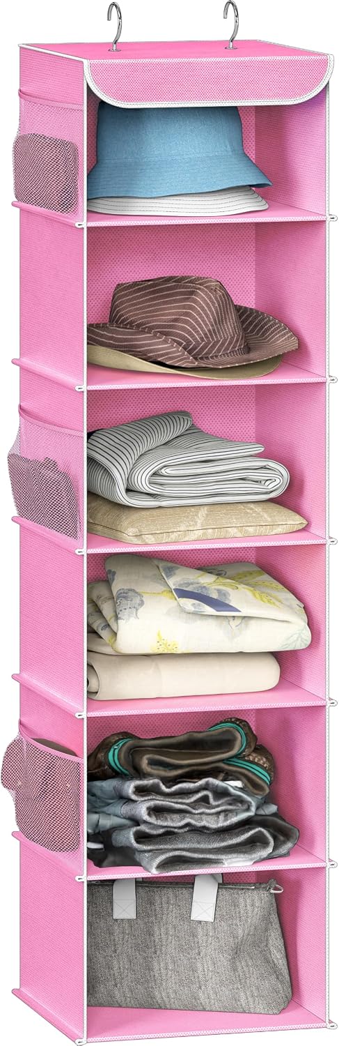 Simple Houseware 6 Shelf Hanging Closet Organizer, Gray