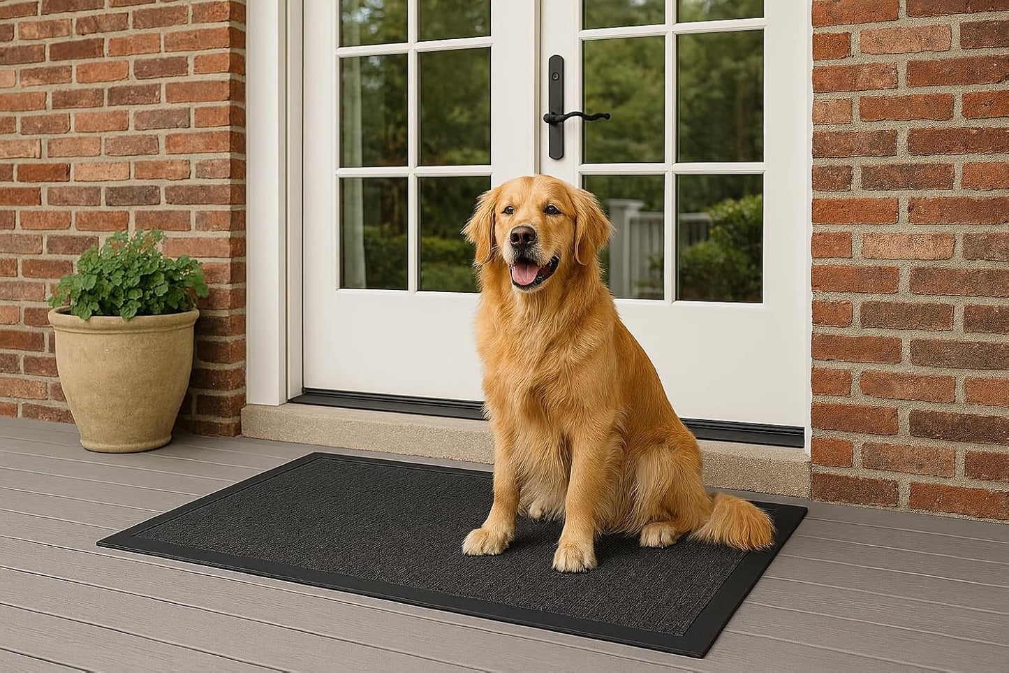 Guardian WaterGuard Indoor/Outdoor Wiper Scraper Floor Mat, Rubber/Nylon, 3'x4', Grey