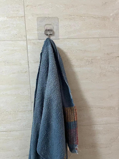 Large Adhesive for Hanging Heavy Duty Wall Hooks 22 lbs Self Adhesive Towel Waterproof Transparent Hooks 10 Pack (VD-SOMA-X2BC)