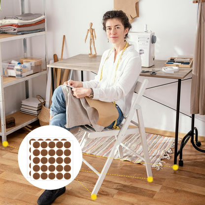 96 Pcs Chair Felt Pads 1/2 Inch Felt Pads for Chair Legs Brown Cabinet Door Pad Self Adhesive Round Felts Feet Protector Felts Bumpers for Table Chairs Sofa Furniture Kitchen Cabinet Doors