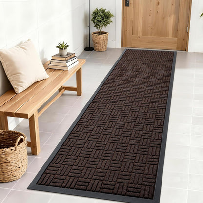 OLANLY Front Door Mat Outside Entrance 29.5x17, Absorbent, Heavy Duty Sturdy Natural Rubber Doormat Indoor Outdoor, Stain and Fade Resistant, Non-Slip Backing Low Profile Floor Mat for Entryway, Grey