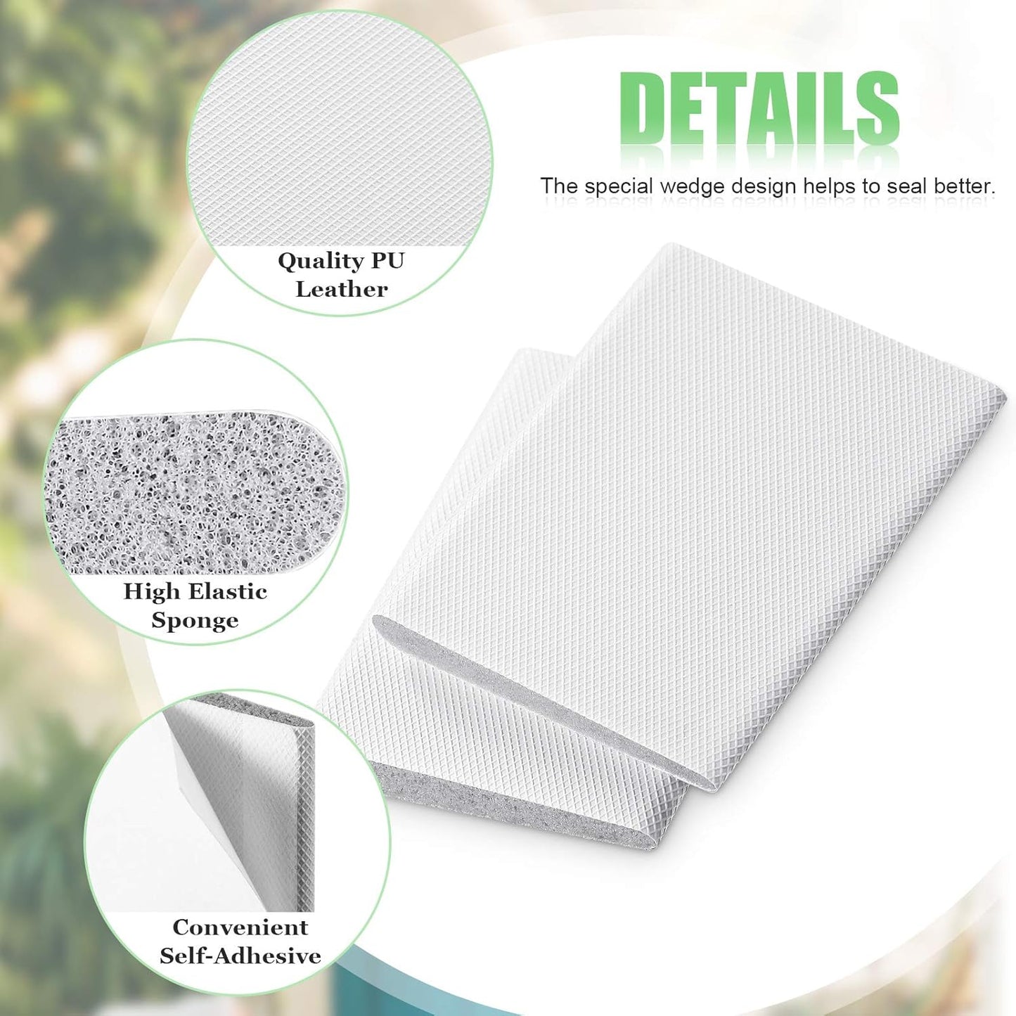 Jetec 6 Peices Self-Adhesive Door Corner Seals, Gap Filler Seal Strip Weather Stripping Draft Stopper Door Frame Seal Corner Foam for Weather Protection Isolation of Noise(Black)