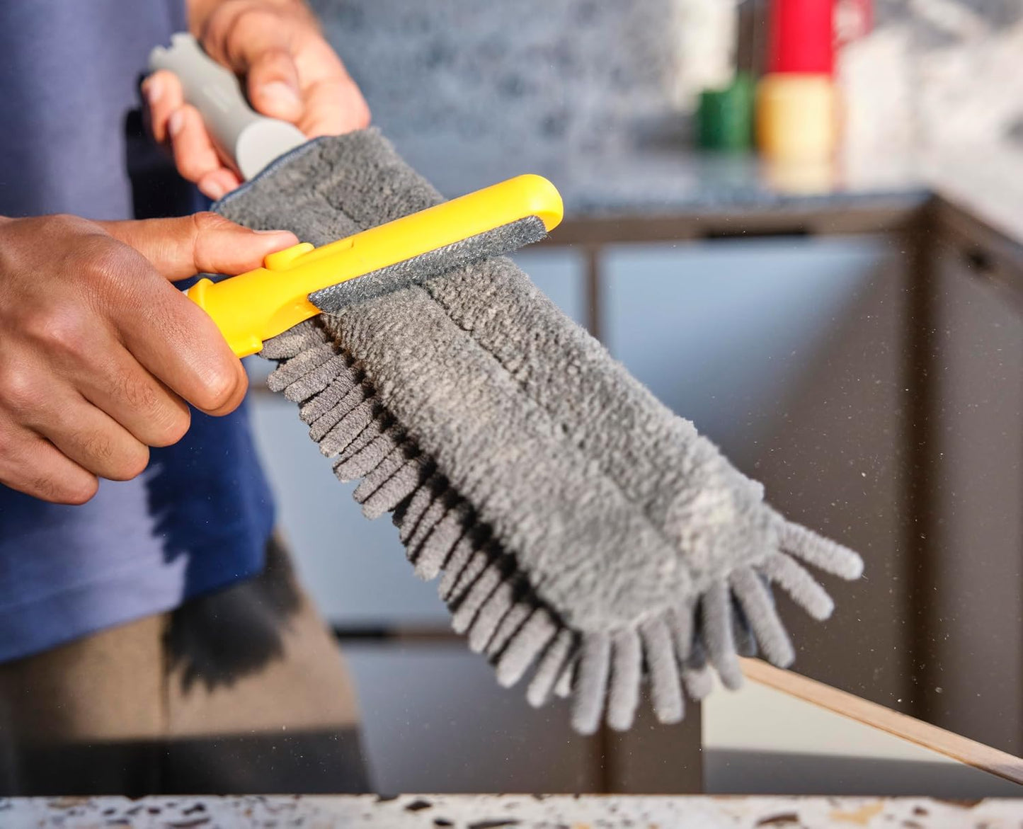Joseph Joseph CleanTech 2-in-1 Tile and Tub Scrubber and Grout Cleaning Brush with V-Shaped Bristles
