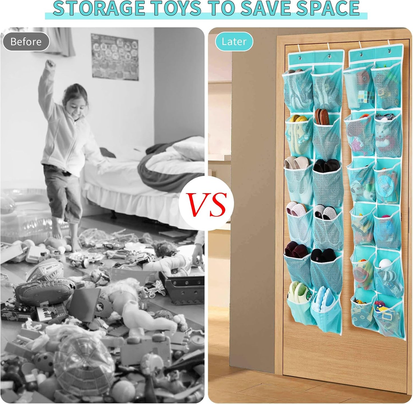 GOMAJI 2PK 12 Large Pockets Over Door Hanging Shoe Organizer