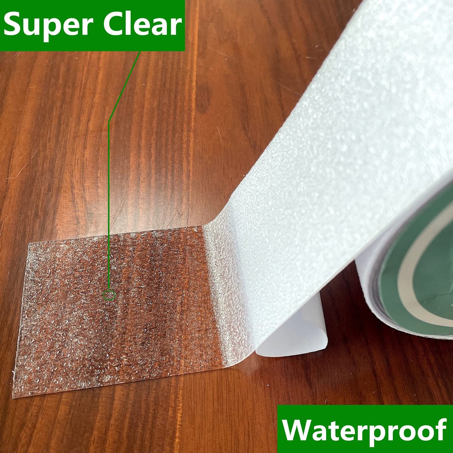 COSIMIXO 4" x 33Ft Clear Anti Slip Tape Waterprooft, Non-Slip Stair Treads Tape Traction, Boats, Stairs, Transparent, Soft, Comfortable for Bare feet
