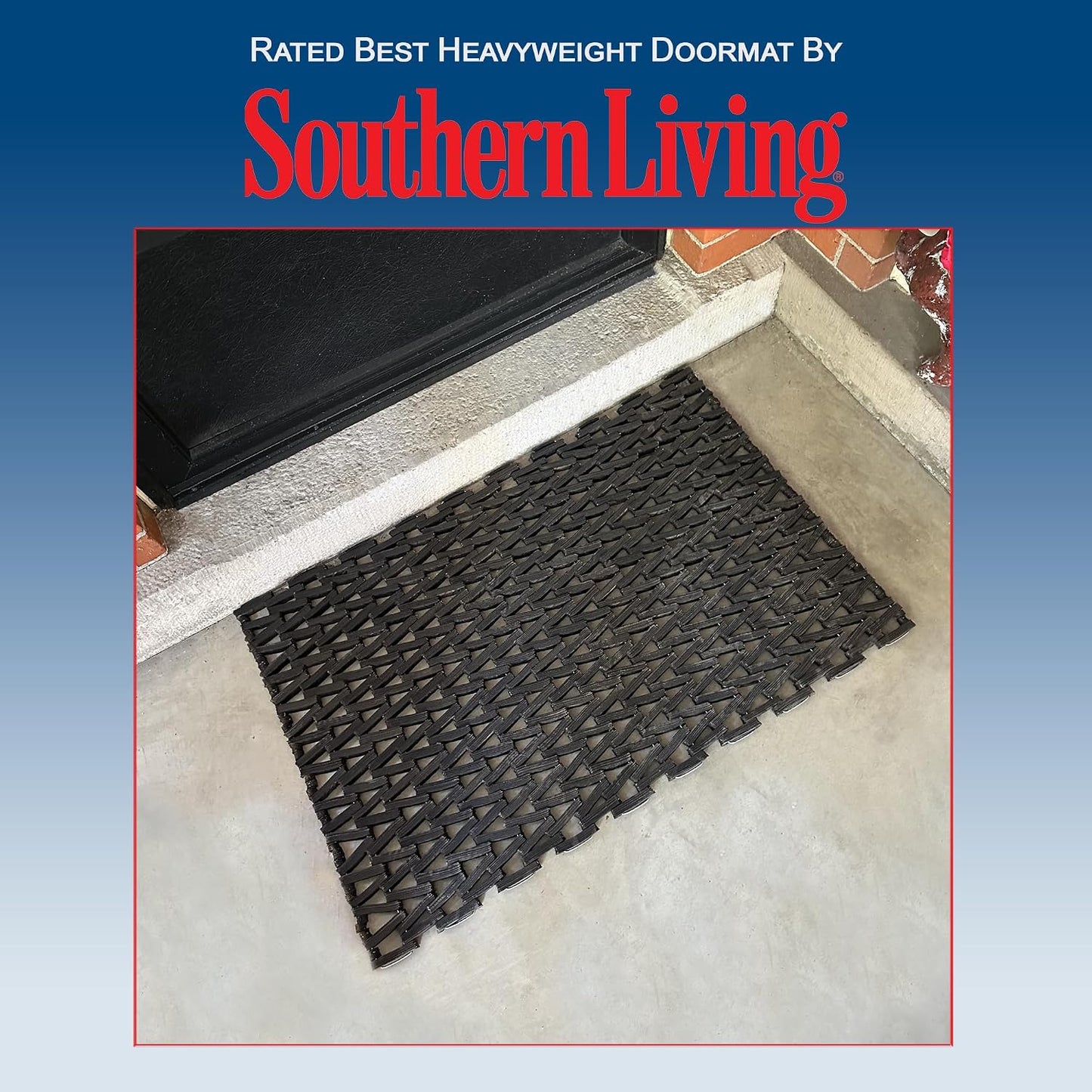 Durable Corporation-108H2436 Durite Recycled Tire-Link Outdoor Entrance Mat, Herringbone Weave, 24" x 36", Black