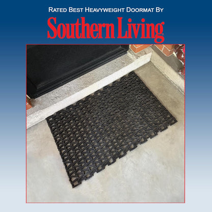 Durable Corporation-108H2436 Durite Recycled Tire-Link Outdoor Entrance Mat, Herringbone Weave, 24" x 36", Black