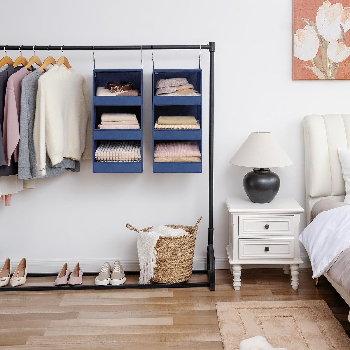 GRANNY SAYS 3-Shelf Hanging Closet Organizer and Storage, Collapsible Hanging Closet Shelves, Hanging Organizer for Closet & RV, Gray, 29 ½" H X 12" W X 12" D, 1-Pack