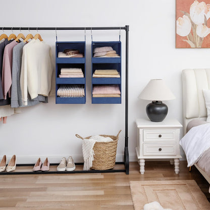 GRANNY SAYS 3-Shelf Hanging Closet Organizer and Storage, Collapsible Hanging Closet Shelves, Hanging Organizer for Closet & RV, Gray, 29 ½" H X 12" W X 12" D, 1-Pack