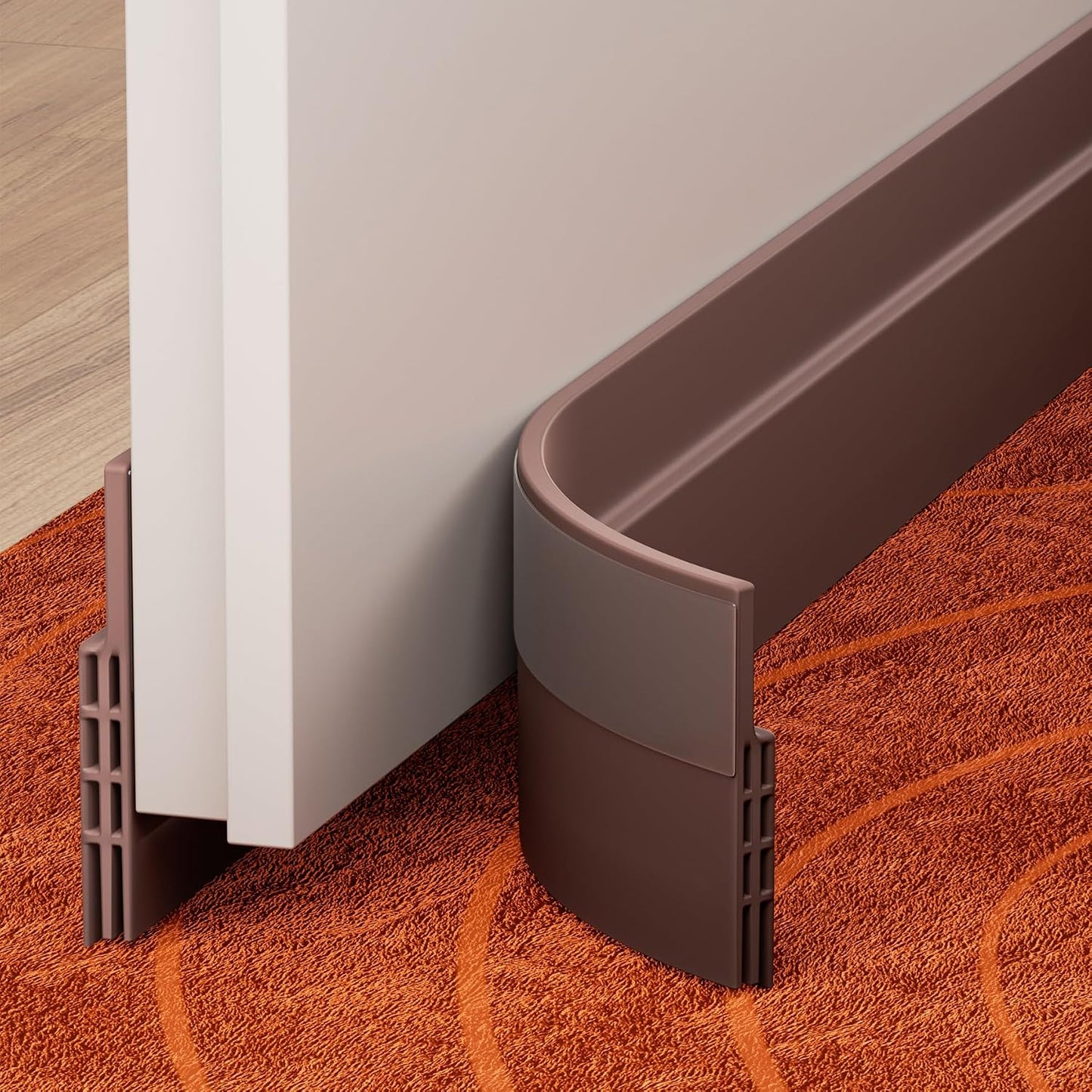 GroTheory 2 Pack Door Draft Stopper, Under Door Sweep for Exterior & Interior Doors, Weather Stripping Door Seal, Garage Window Blocker Noise Cold Air Insulation, Draft Guard Grey 2" W x 39" L