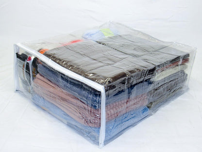 5-Pack X-Large (20" x 23" x 8") Heavy Duty Vinyl Zippered Storage Bags (Clear) for Sweaters, Blankets, Comforters, Bedding Sets (15.9 Gallon)