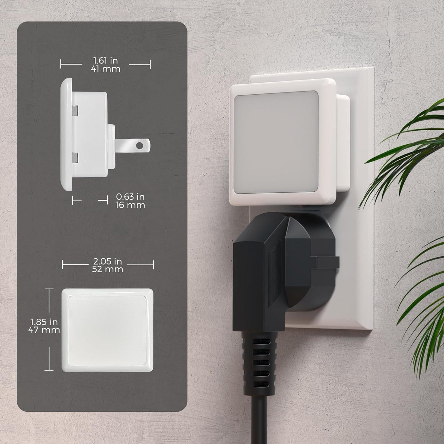 L LOHAS LED Night Lights Plug into Wall 2-Pack, 0.3W Plug in Night Light, Dusk to Dawn, 3000K Soft White, Bright Nightlight Auto-On/Off, for Adults Kids Room Bedroom Bathroom Hallway Kitchen, Non-Dim