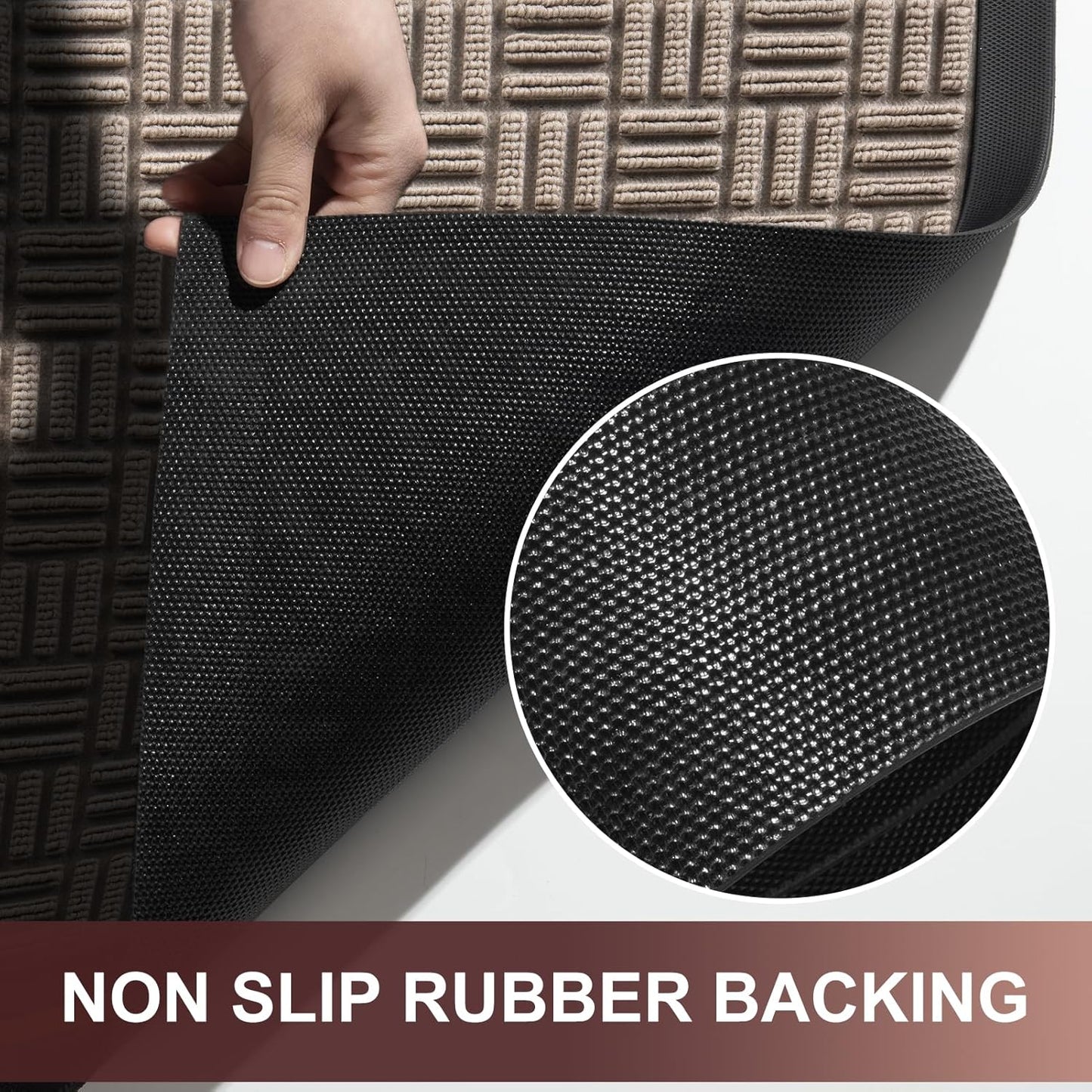 Mibao Front Door Mat, Heavy Duty Durable Welcome Mat for Outdoor Indoor, Dirt Trapper Waterproof Super Absorbent Door Mat for Entryway Outside Patio Porch, 29.5" x 17", Grey
