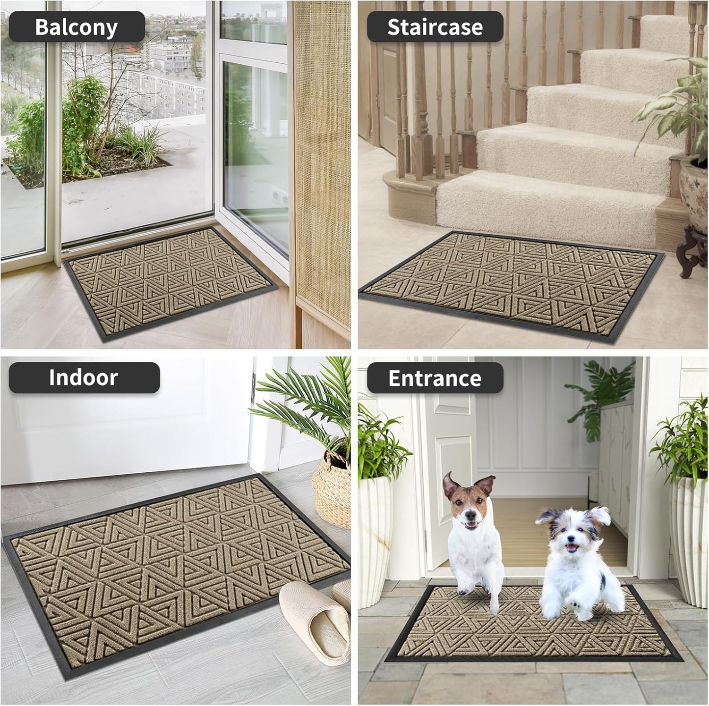 Yimobra Front Door Mat Outside Entrance 29.5x17, Waterproof Heavy Duty Outdoor Mats for Front Door, Non Slip Rubber Entry Mat for Garage Patio Indoor, Grey