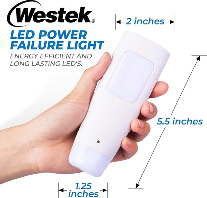 Westek LED Emergency Lights for Home Power Failure, 6 Pack - 3 Function Power Failure Light, Rechargeable Flashlight and Night Light - Must-Have for Snow Storms and Blackouts - NL-PWFL