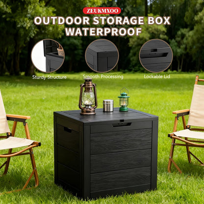 35 Gallon Outdoor Storage Box Waterproof,Deck Boxes Outdoor Waterproof,Resin Deck Box Delivery Boxes for Outside for Package Delivery,Patio Cushions,Gardening Tools,UV Resistant