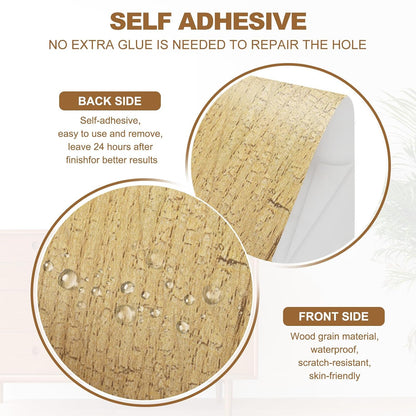 PATIKIL Self Adhesive Wood Grain Repair Tape 33'x 3", Multi-Use Realistic Wood Grain Repair Patch for Furniture Floor Door Table Chair Windows Handicraft DIY, Yellow Teak