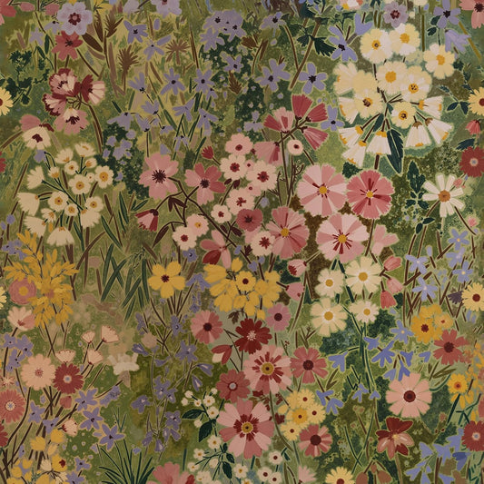 Floral Wallpaper Peel and Stick Boho Wall Paper Removable Waterproof Green Petal Pattern Contact Paper for Bedroom, Bathroom, Home Wall 17.3" x 118"