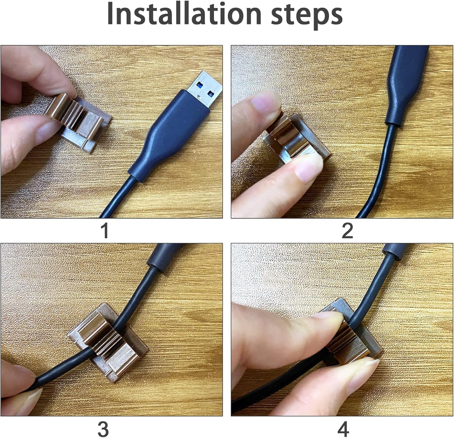 50 Brown Clips Viaky Self Adhesive Backed Nylon Wire Adjustable Cable Clips Adhesive Cable Management Drop Wire Holder