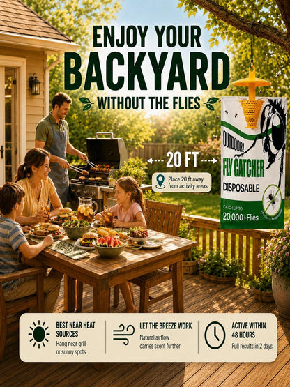 Fly Traps Outdoor 9 Pack – Disposable Hanging Fly Trap Bags with Pre-Baited Water-Activated Attractant, Leak-Resistant Outdoor Fly Trap for Patio, Yard, Barn, Garage & Trash Can