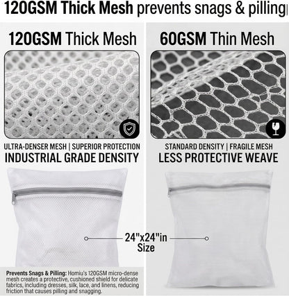 12x16 Small Mesh Laundry Bags for Delicates, 4-Pack – for Lingerie, Bras, Socks & Swimwear – 120GSM Honeycomb Mesh Protects Delicates in Washer & Dryer