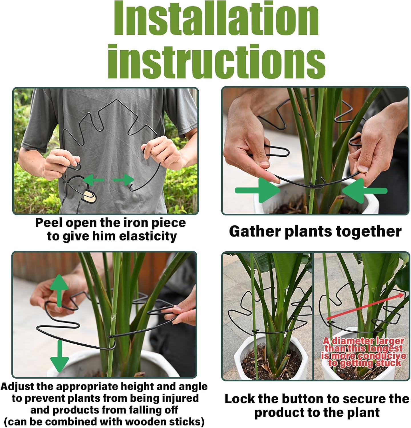 Yohsnor Monstera Plant Stem Support System - 5 Piece Set (5.5x4.7in) | Durable Plant Support Stakes for Climbing Plants & Fishbone Cactus | Ideal Leaf Stabilizer for Indoor Plants & Monstera Care