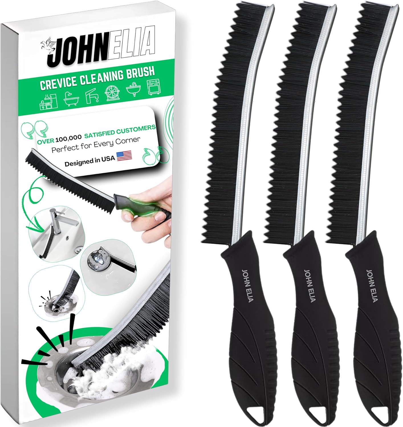 Hard Bristle Crevice Cleaning Brushes for Household use - Multifunctional Crevice Cleaning Tools for Housekeeping & Bathroom Cleaning Tools - Small Cleaning Brushes for Tight Spaces