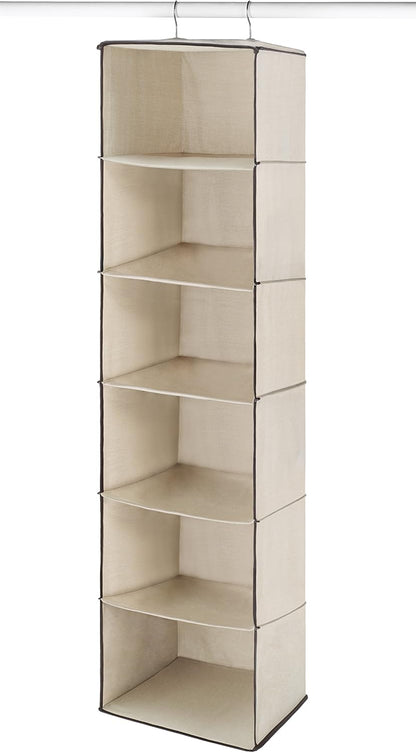 Whitmor 5 Section Closet Organizer - Hanging Shelves with Sturdy Metal Frame