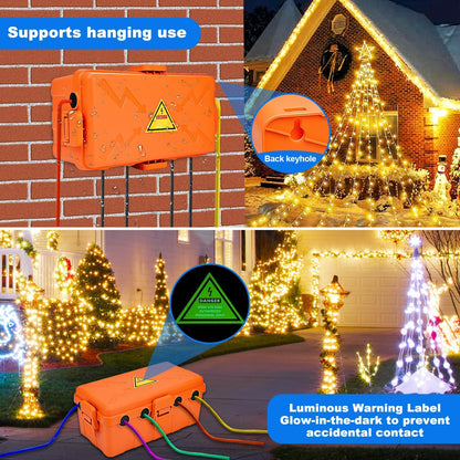 Hrensaw Large Outdoor Electrical Box(12.5x8.5x5inch),IP54 Waterproof Outdoor Outlet Covers,Weatherproof Extension Cord Covers Protect Outlet,Plug,Timer,Power Strip,Holiday Light,Green