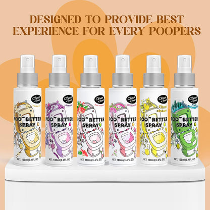 Clean-n-Fresh Toilet Spray, 6.8 Fl.oz Poo Spray | Up to 400+ Uses, 100% Natural Plant Essential Oil Citrus Scent, Bathroom Deodorizer