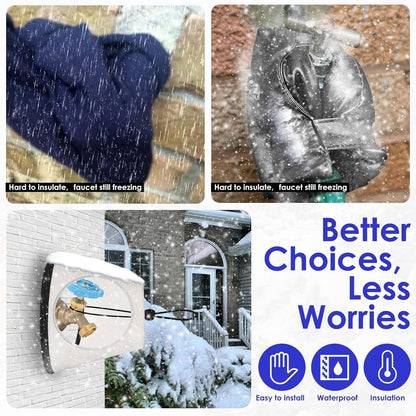 2 Pack Outdoor Faucet Cover for Winter Freeze Protection - Reusable Foam Hose Bib Spigot Insulated Cover
