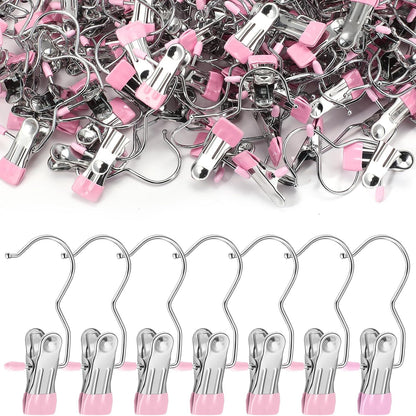 Yinder 150 Pcs Boot Hangers Clips Laundry Hooks Hanging Stainless Steel Clothes Pins Portable Clip Hangers for Closet Travel Socks Pants Handbags Hats Towels (Beige)