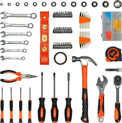Home Repair Tool Kit 141 Piece Basic Tool Set for Men Car Mechanic | Tool Set for Home Dorm Screwdriver & Socket Set with Storage Tool Box Hand Tool Kit for Auto Repair