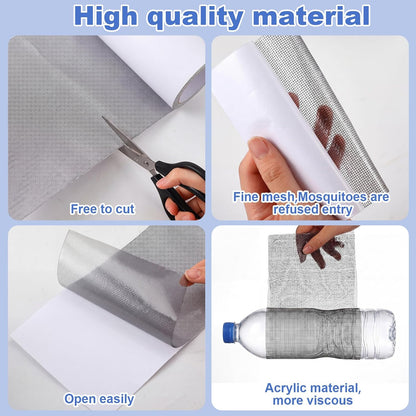 CroBlissful Extra Wide 5 inch x 20 ft Window Screen Tape Mesh Repair Strong Adhesive Waterproof Fiberglass Screen Repair Kit Patch for Window Door Tears Holes(Black)