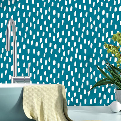 HAOKHOME Peel and Stick Wallpaper Boho Modern Dots Wall Paper Removable for Bathroom Caramel/White Contact Paper 17.3in x 9.8ft