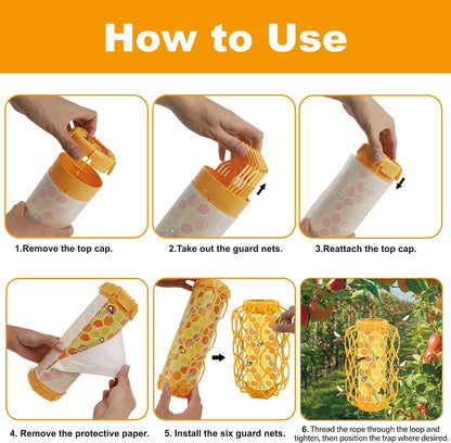 4 Pack Wasp Trap Outdoor Hanging, Carpenter Bee Catchers for Outside(Green) | Reusable Traps with 8 Sticky Refill Sheets, Bee Killer for Hornet Mud Dauber Yellow Jacket, Bug Catcher