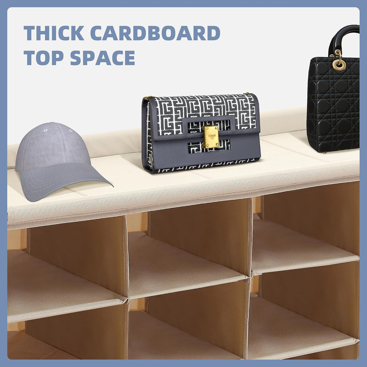 STORAGE MANIAC Stackable Shoe Cubby Organizer, Free Standing Shoe Cube Rack for Entryway, Bedroom, Apartment, Closet, 20-Cube Gray