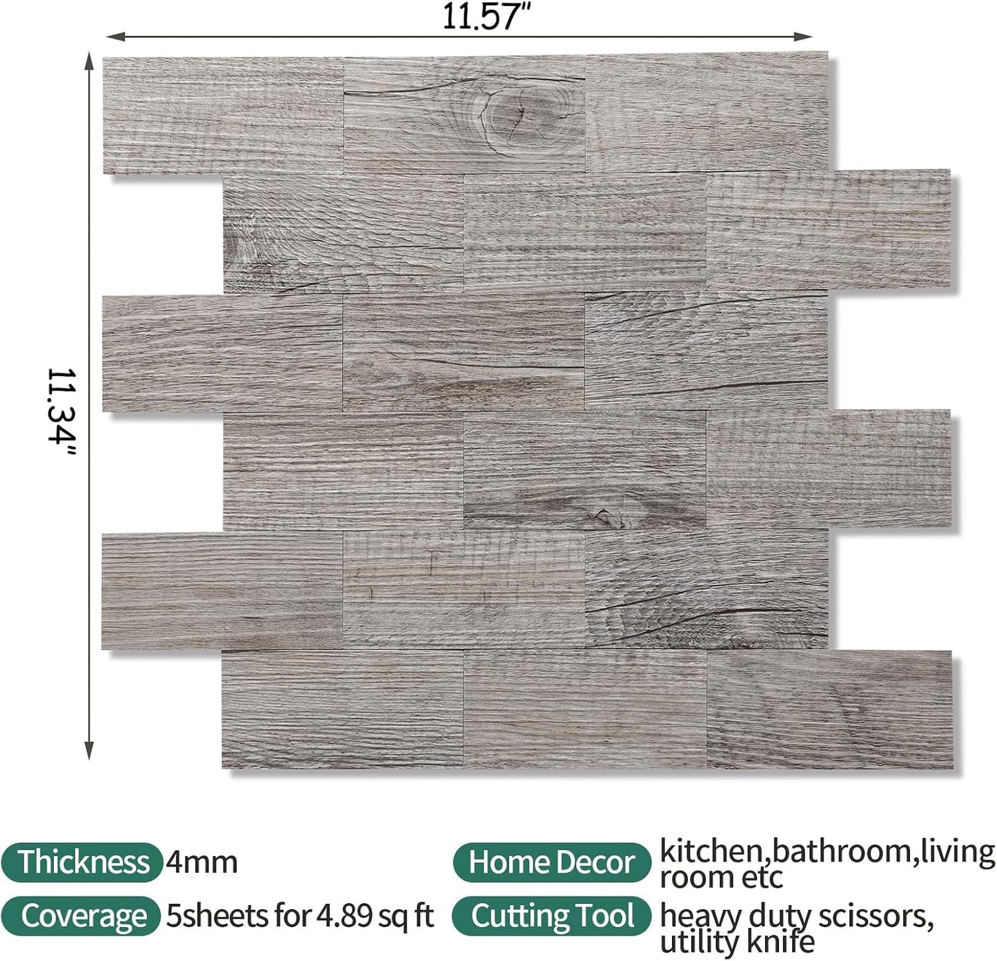 2026 New Upgrade Peel and Stick Backsplash Tile, Peel and Stick 11.34" X 11.57" Wall Tile for Kitchen, Bathroom, Fireplace, Laundry (Beige Ecru, 10 Packs)
