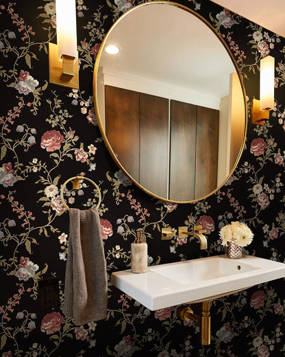 Safiyya Peel and Stick Wallpaper Vintage Floral Contact Paper 17.3" x 78.7" Wall Paper Renter Friendly Self Adhesive Removable Wallpaper for Bathroom Vinyl