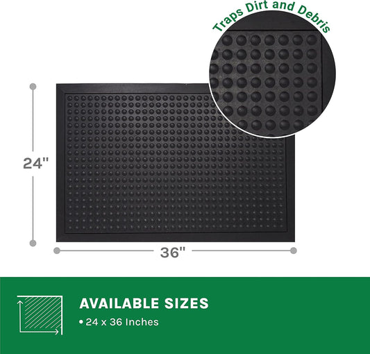 Envelor Maze Shoe Scraper Mat Doormat Outdoor Rubber Mat for Floor Indoor Outdoor Mat for Home Entrance Heavy Duty Commercial Rubber Floor Mat Garage Entry Foot Scraper Door Mat Outside 36 x 60 inches