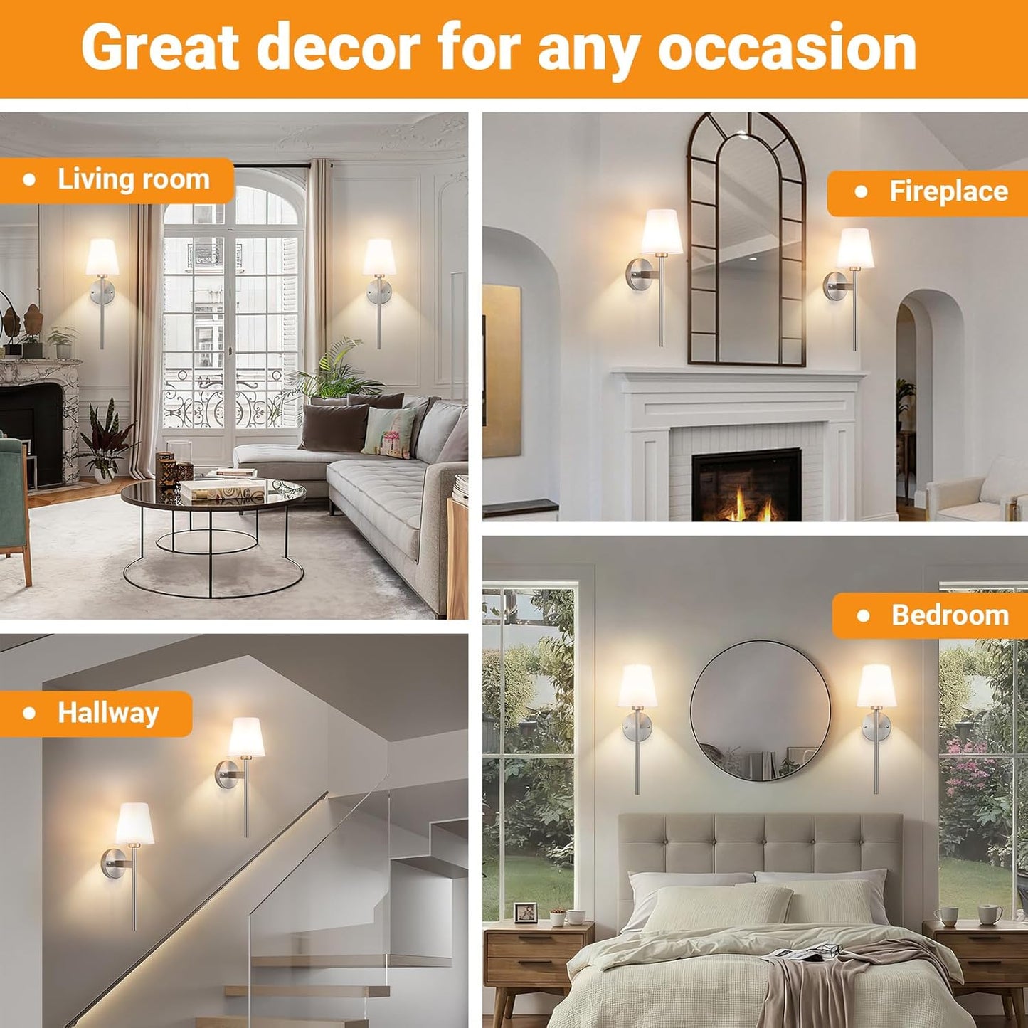 Nekhung Battery Operated Wall Sconces Set of Two, Wireless Battery Wall Light with 10000mAh RGB Dimmable Magnetic Bulb and Remote, Rechargeable Sconce Wall Decor for Bedroom Living Room Hallway