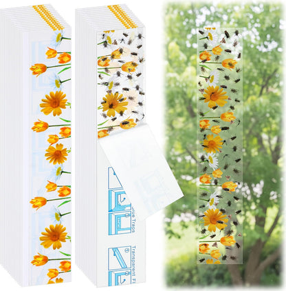 Qualirey 30 Pack XL Window Fly Traps for Indoors, Extra Large Fly Paper Sticky Strips, Waterproof & Non Toxic Clear Sticky Traps for Windows, Bug Catcher for House, Kitchen and Office(15"×3")