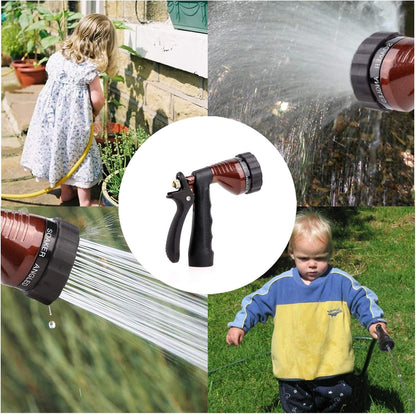 GREEN MOUNT Water Hose Nozzle Spray Nozzle, Metal Garden Hose Nozzle with Adjustable Spray Patterns, Perfect for Watering Plants, Washing Cars and Showering Dogs & Pets