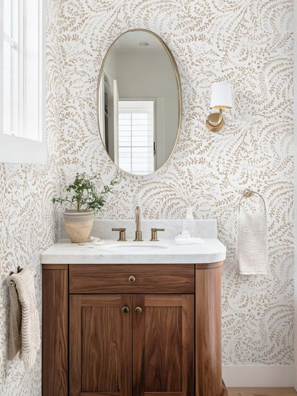 Ismoon Peel and Stick Wallpaper Boho Beige Contact Paper Neutral Floral Wall Paper Textured Self Adhesive Removable Wallpaper for Bedroom Kitchen Renter Friendly Vinyl 17.3" x 78.7"