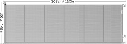 Retractable Baby Gate for Stairs, 42" Tall X 200" Wide Mesh Dog Gate Indoor, Child Gate for Doorways, Hallways, Deck, Indoor Outdoor Pet Baby Safety Essentials for Home, Black